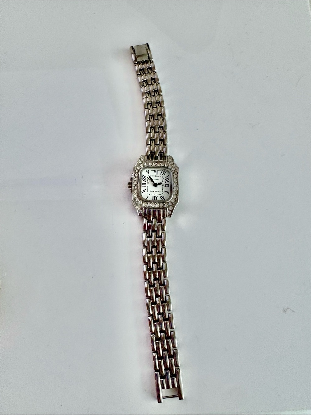 Silver Women's Dress Watch with Crystal Accents